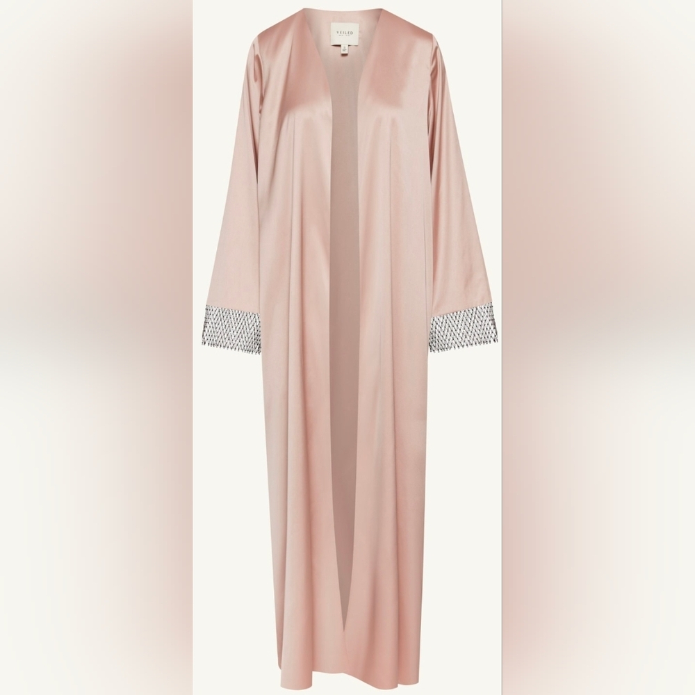Veiled Crystal Satin Abaya XXL 56"